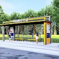 Modern Platform Bus Waiting Platform Station 3d model