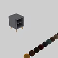 Modern Gray Yellow and Beige Chest of Drawers with Open Shelf and Wooden Legs