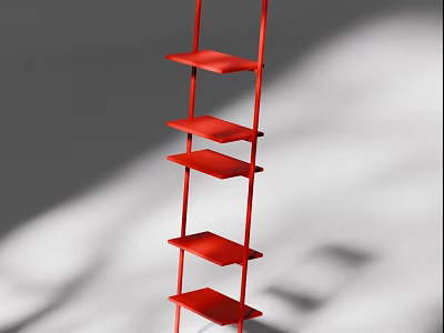 Modern Red Multi Tiered Shelving Unit For Home Decor And Storage 3d model