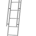 Two Sturdy Metal Staircases With Multiple Steps And Side Support Rails