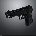 Tactical Black Handgun With Grip Trigger Barrel And Safety Features