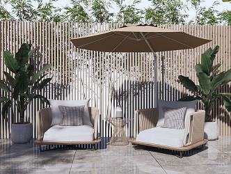 Modern Outdoor Sofa Outdoor Single Sofa 3d model