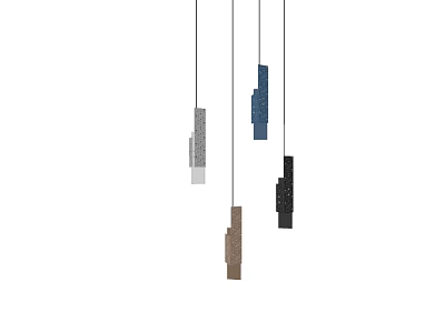 Pendant Lights in Modern Design with Various Colors and Vertical Shapes 3d model