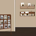 Bookshelf wall-mounted books 3d model