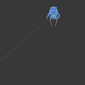 Cute Cartoon Beetle With Blue Body Yellow Antennae And Purple Red Spotted Shell