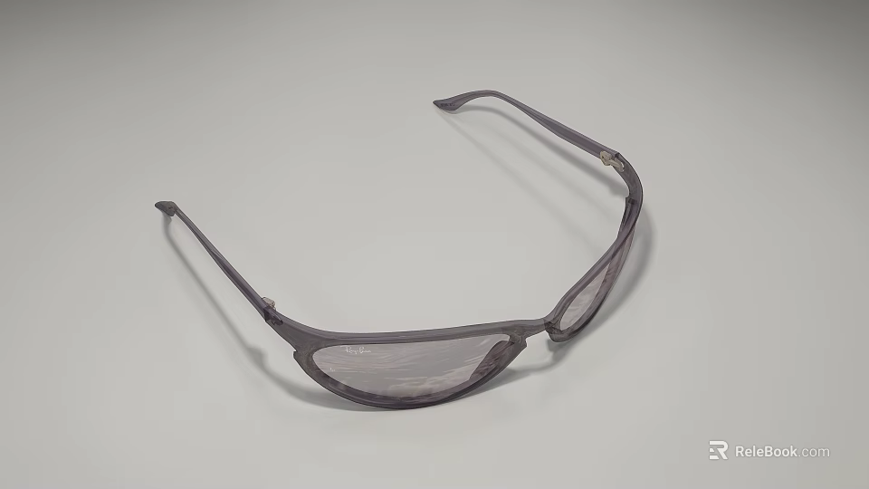 Modern Sunglasses With Gray Frames And Tinted Lenses On Neutral Background 3d model 