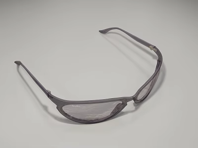 Modern Sunglasses With Gray Frames And Tinted Lenses On Neutral Background 3d model