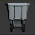 Dual Compartment Plastic Trash Bin With Wheels And Black Frame