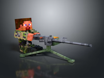 Turret Machine Gun Heavy Machine Gun Turret Sci-fi Tower Defense Game Tower Defense Sci-fi Turret Game Turret 3d model
