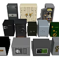 Assorted Safe Boxes with Various Designs Colors and Security Features for Home and Office Use 3d model