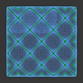 Dark Gray Woven Stool Cushion With Yellow Stitching And Grid Pattern Design