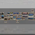 Gallery Wall with Various Photos Showing Different Scenes and People Activities