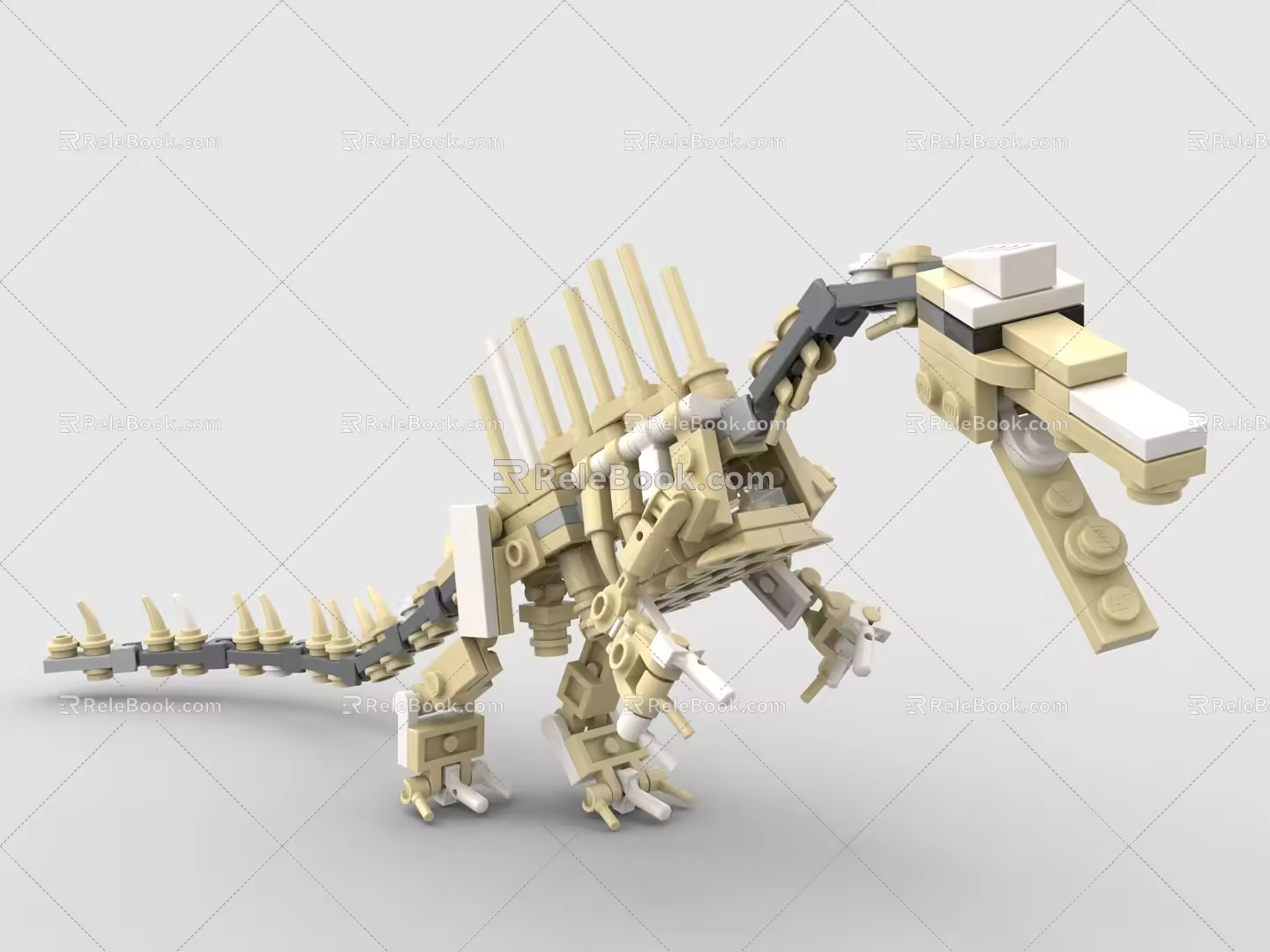 LEGO toy blocks dinosaur skeleton fossils 3d model
