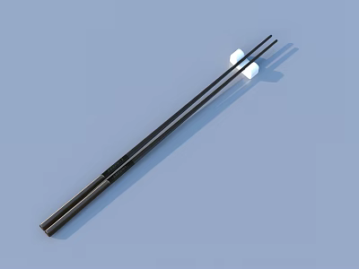 Black Chopsticks Set With White Tips For Modern Dining Tableware 3d model