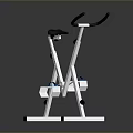 Foldable Indoor Fitness Equipment With White Frame Black Seat Blue Pedals And Black Handles