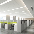 Open office in modern public office area 3d model