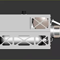 Industrial Mechanical Equipment With Gray Casing Metal Frame Ventilation Grilles And Pipes