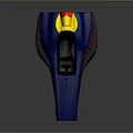 Blue Potter Racing Team Racing Car With Yellow Cockpit And Red Stripes