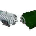 Gray and Green Industrial Electric Motors for Heavy Duty Industrial Applications