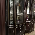 Elegant Modern Black Wine Cabinet With Glass Doors And Drawer Storage