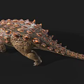 Realistic Detailed Armored Reptile Featuring Round Scales Back Spikes And Brown Orange Patterns