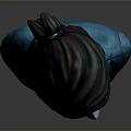3D Character Female Head Model With Brown Hair Blue Shirt And Serious Expression