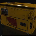 Yellow Industrial Portable Generator With Worn Appearance Control Panel Cooling Grille And Red Label
