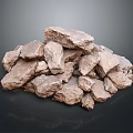 Large Natural Brown Stone Stacked Pile With Rough Surface Texture 3d model
