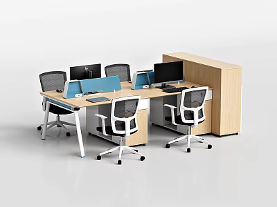 Office Desk and Chair Combination Panel Office Desk and Chair Screen Station Staff Office Desk and Chair Swivel Chair Combination Station-to-Station Lifting Desk 3d model