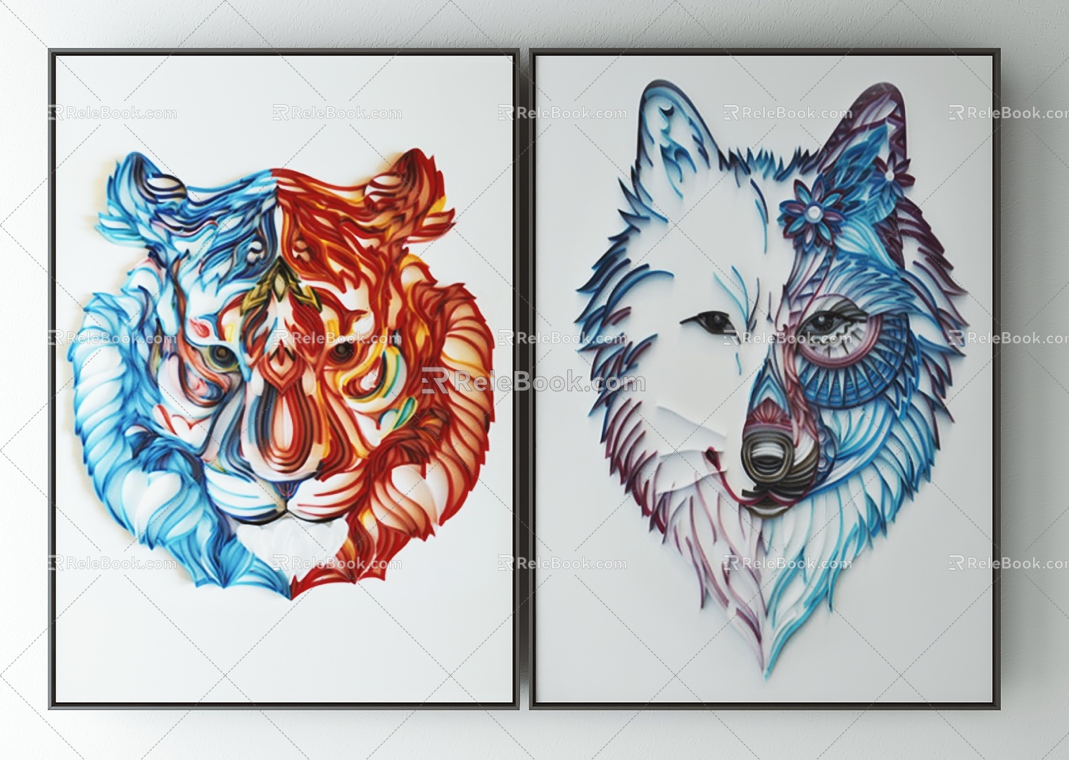 Modern Animal Painting Decorative Painting 3d model