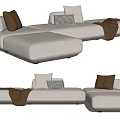 Modern corner sofa multiplayer sofa 3d model