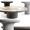 Elegant Modern Coffee Table With Natural Marble Tabletop And Sleek Metal Base Design