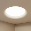 Modern Light Colored Ceiling Design With Recessed Round Light Fixture 3d model