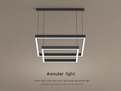 Modern Geometric Annular Pendant Light With Sleek Metal Frame Design 3d model