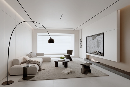 Minimalist Living Room 3d model