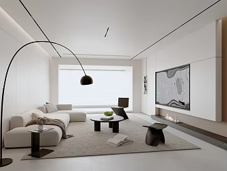 Minimalist Living Room 3d model