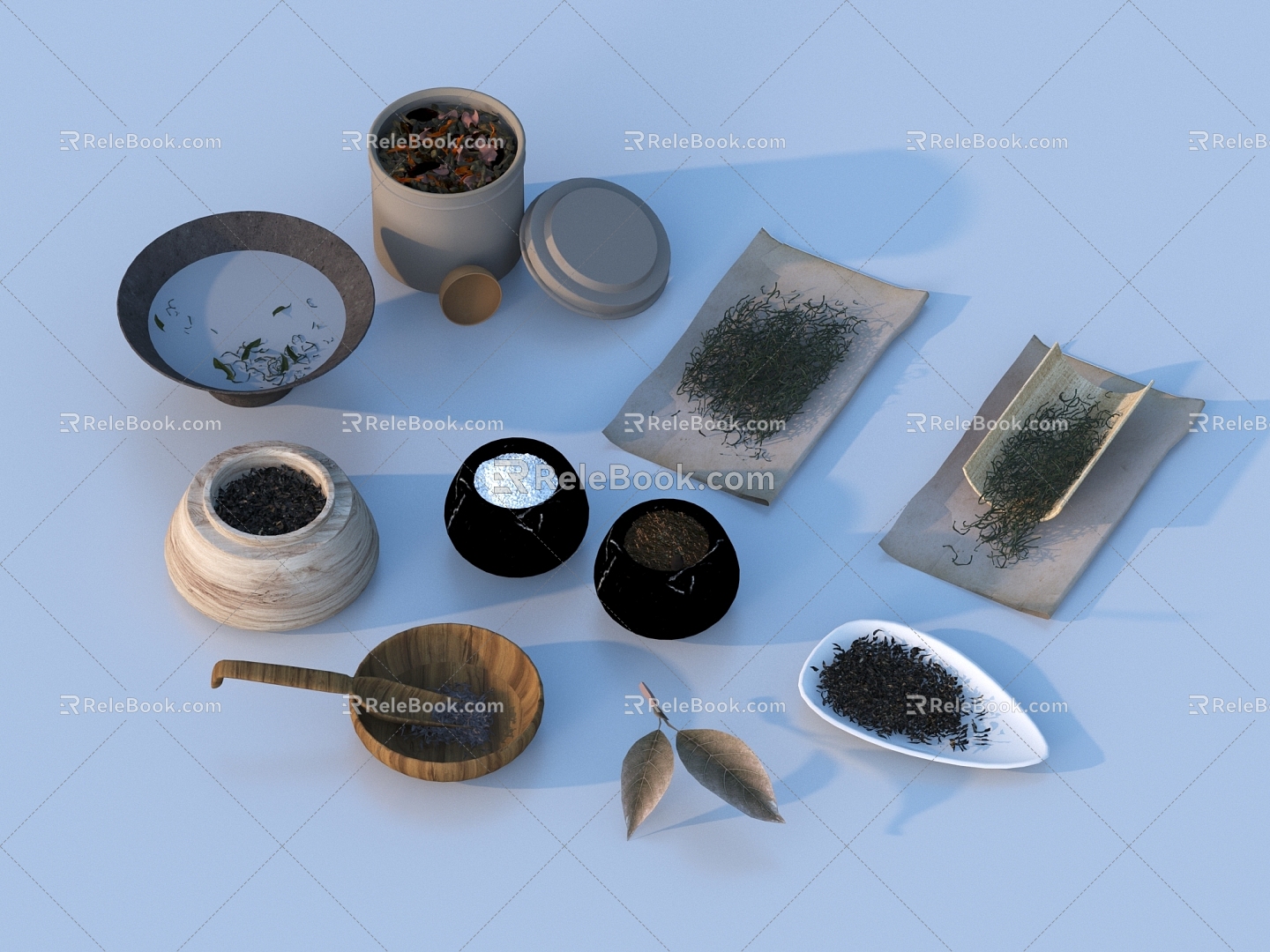 tea tea pot tea set 3d model