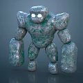Mystical Rock Giant Character With Glowing Eyes As Stone Creature Design