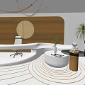 Modern Front Desk Streamline Front Desk 3d model