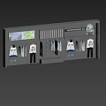 Modern Clothing Store Interior With Hanging Apparel And Display Racks Design 3d model