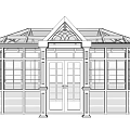 Bright White Sunroom Exterior Design With Glass Windows And Gabled Roof Structure