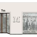 Modern Clothing Store Interior With Metal Display Racks And Hanging Lamps