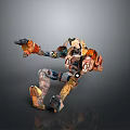 Colorful Mechanical Robot Creature With Detailed Biomechanical Parts And Armor Design