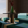 Abstract Sofa Collection With Geometric Shapes And Blue Green Tones In Modern Design