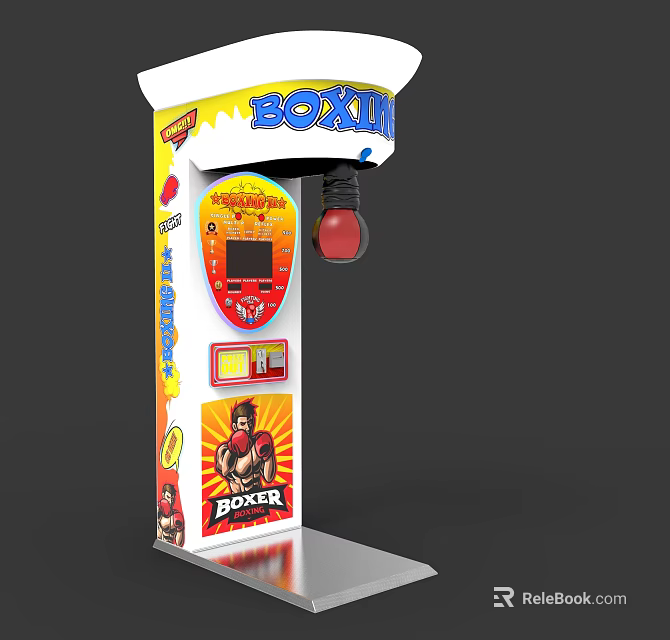 Arcade Boxing Game Entertainment Machine With Screen And Punching Glove Design 3d model 