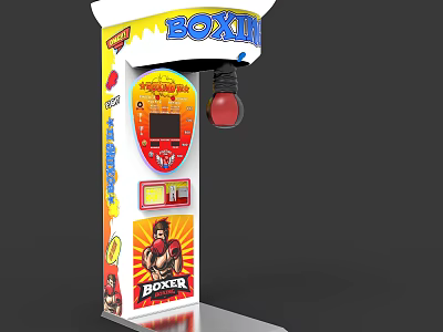 Arcade Boxing Game Entertainment Machine With Screen And Punching Glove Design 3d model