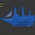 Vintage Sailing Ship Model Featuring Multiple Masts Canvas Sails And Detailed Wooden Structure