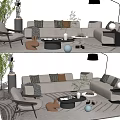 Modern sofa coffee table combination 3d model