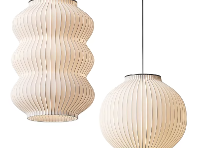 Modern Stylish Pendant Lights With Pleated Design And Textured Finish For Home Decor 3d model