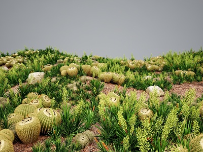 Modern Grassland Shrubs Grass Green Plant Shrubs 3d model